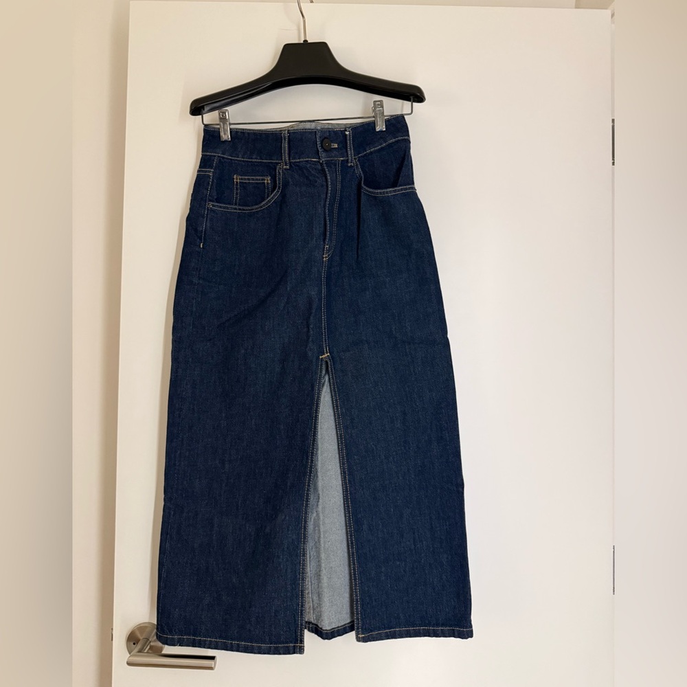 Massimo Dutti Dark Blue Denim Skirt